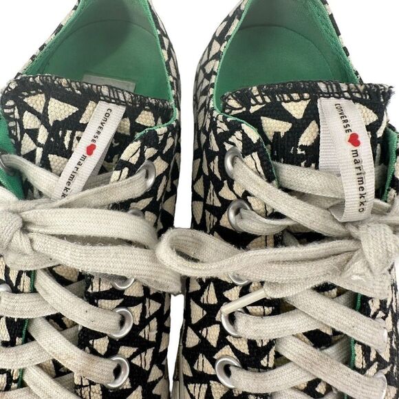 Converse Marimekko Low Top Sneaker Collab Size 7 Womens Black White Geometric - Picture 4 of 13